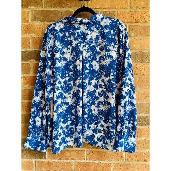 Calvin Klein Blue/White Blouse Size 2X - Picture 2 of 3